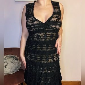 Retro inspired black lace dress